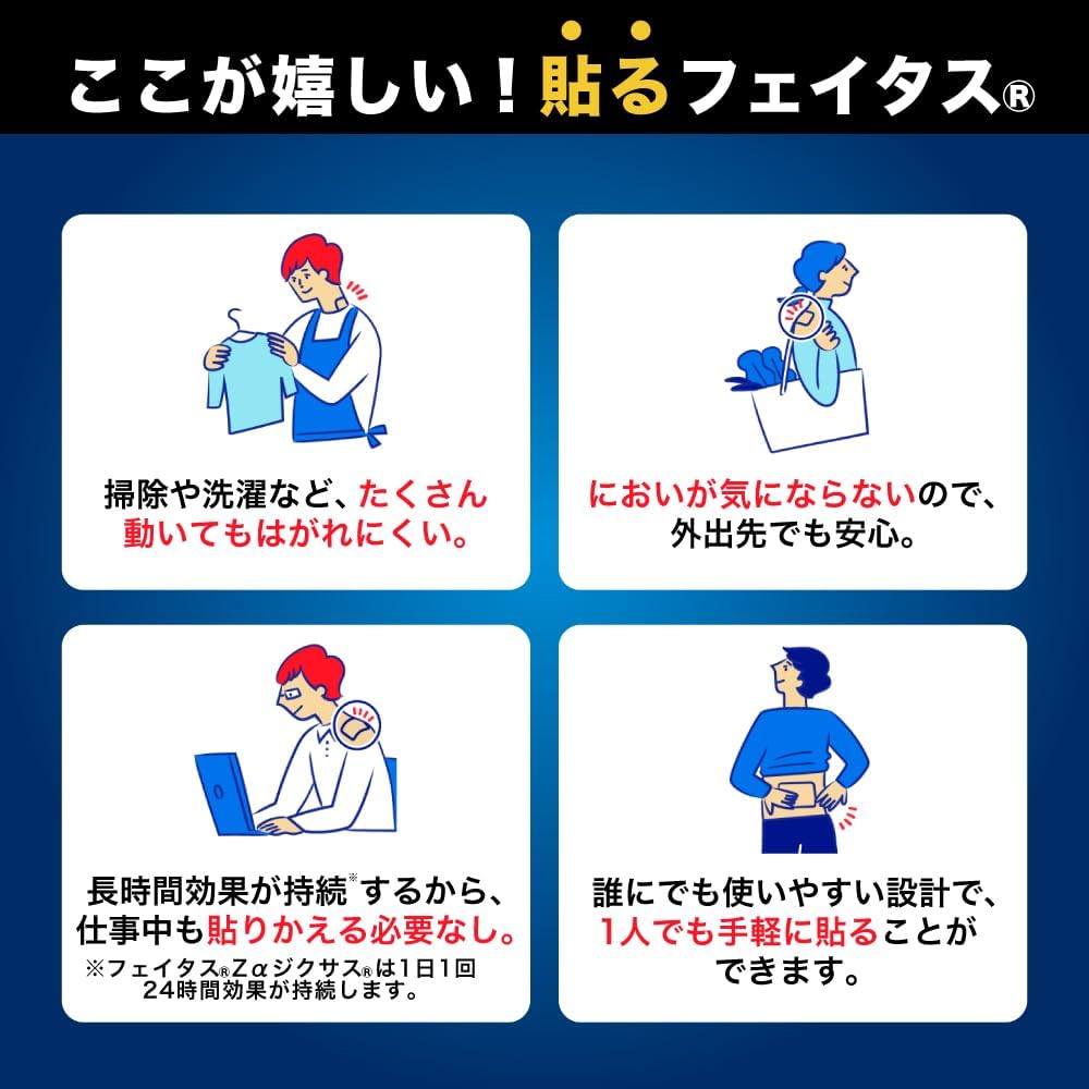 Hisamitsu Feitas Zα Dixus 21 Sheets フェイタスZαジクサス（21枚 ) กอเอี๊ยะ แผ่นแปะแก้ปวด อักเสบแก้ปวดใต้ผิวหนังที่มีส่วนประกอบออกฤทธิ์ไดโคลฟีแนค