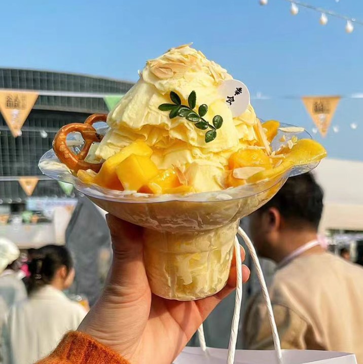 ถ้วยไอศครีม ของหวาน แพ็ค 100 ชิ้น (ไม่มีสติ๊กเกอร์แถม)