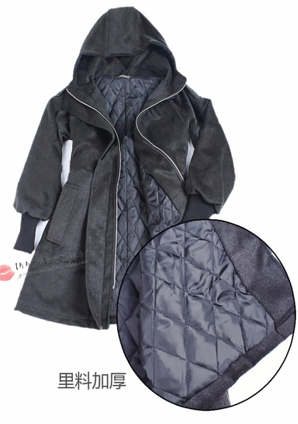 PreOrderไซส์ใหญ่ - เสื้อกันหนาวไซส์ใหญ่ คนอ้วน ทำด้วยผ้าฝ้ายผสม ข้างในเป็นขนสัตว์ สีดำ