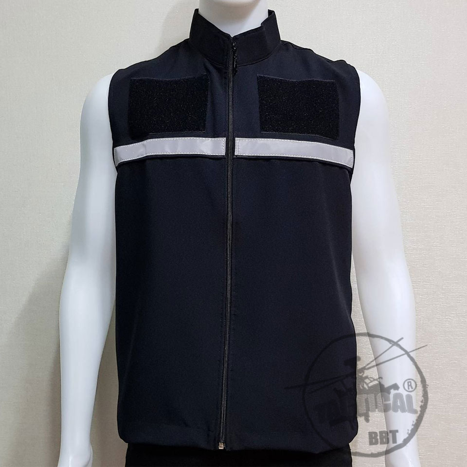 เสื้อกั๊กตร.ดำ แถบสะท้อนแสงหน้า-หลัง ยี่ห้อ TACTICAL