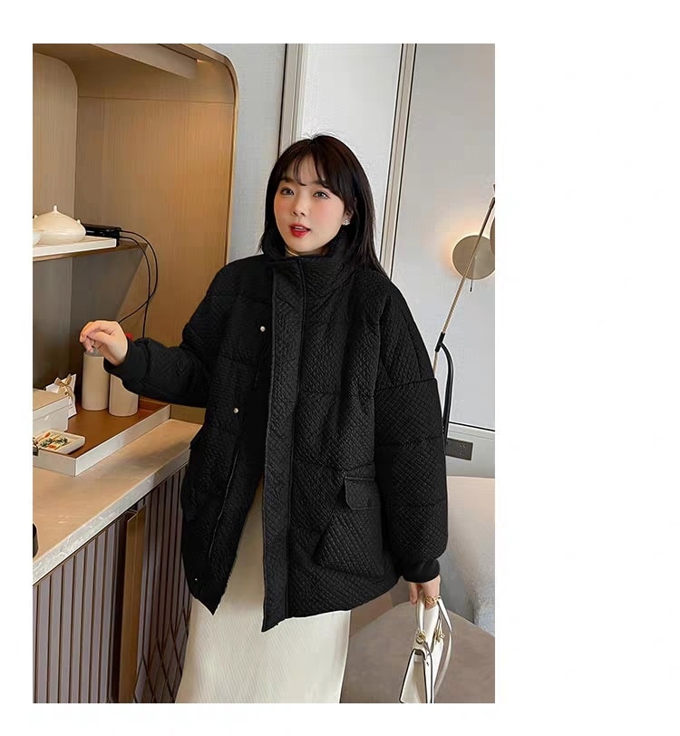 2324-0016 เสื้อคาร์ดิแกน บุนวม ตามเทรนด์เลยจ้า (นางแบบใส่XL)