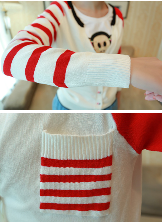 Pre Order - เสื้อกันหนาวแฟชั่น เป็นเสื้อสเวตเตอร์ คอวี แขนยาว กระดุมหน้า น่ารักมาก