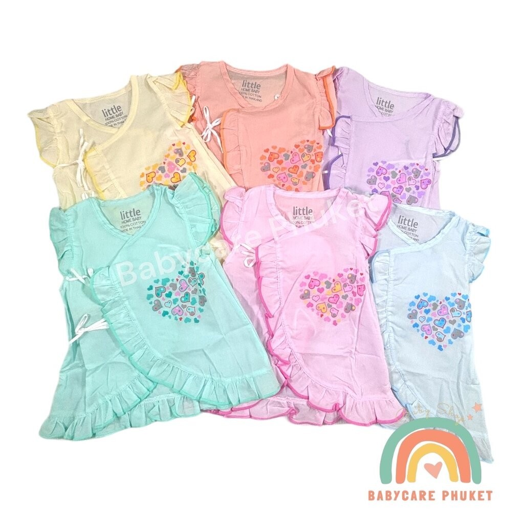 เสื้อเด็กแรกเกิด ผ้าป่านมัสลิน แบบผูกหน้า