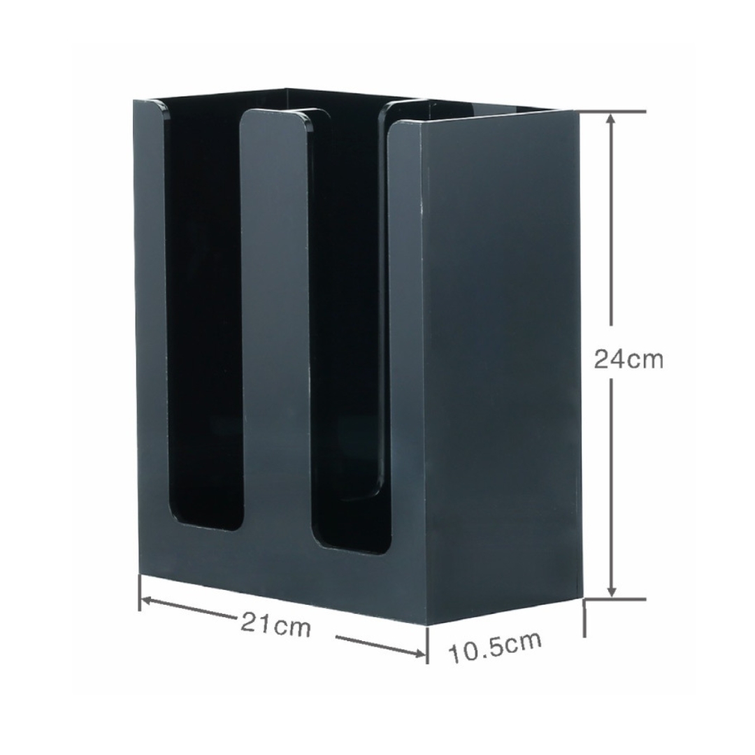 ช่องสวมแก้วพลาสติกแบบสองช่อง สีดำ รหัส 2539