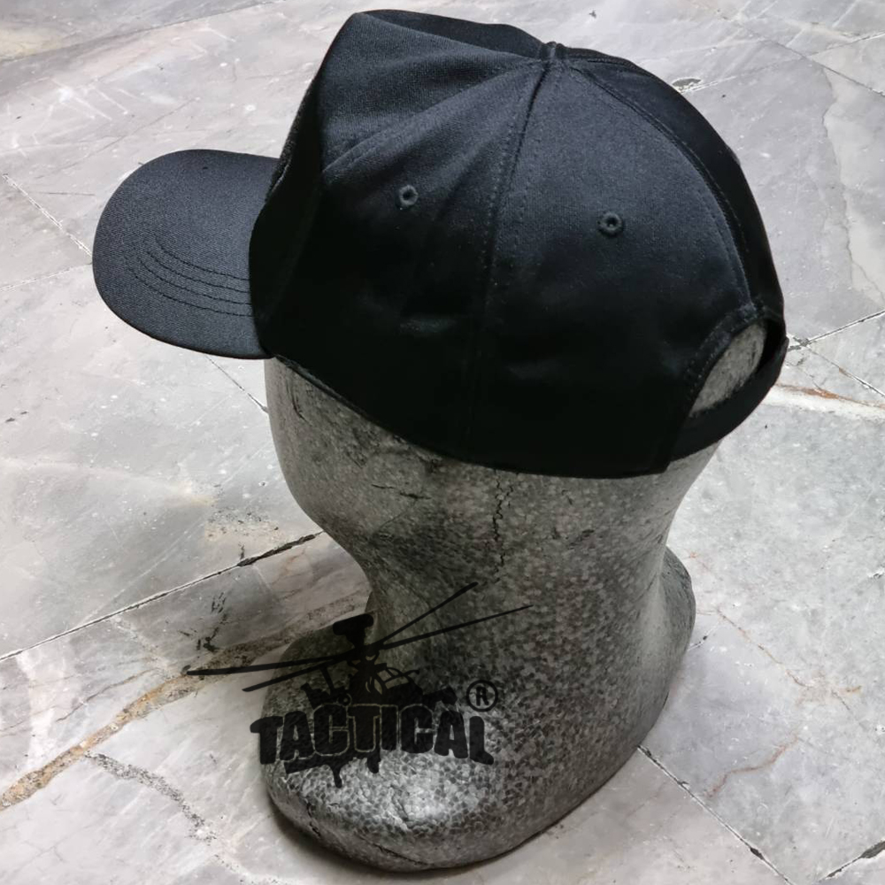 หมวกแก๊ป ซิปหลัง ดำ มีตีนตุ๊กแก