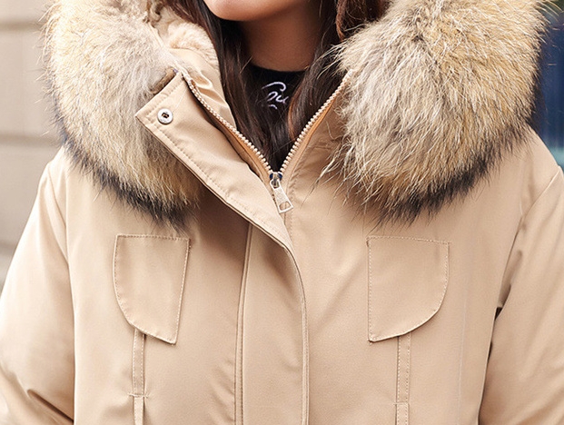 2324-0084 เสื้อกันหนาวบุนวม บุขนด้านใน นุ่มมาก เฟอร์ถอดได้