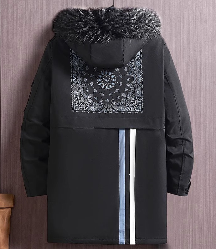 M2324-0020 เสื้อกันหนาวผู้ชายไซส์ใหญ่ Hoodถอดได้ ด้านในบุกำมะหยี่ด้วยจ้า