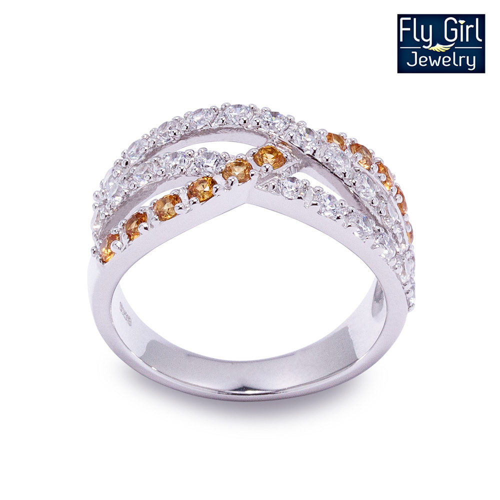 แหวนเงินแท้ พลอยบุษราคัมแท้(ราศีพิจิก)