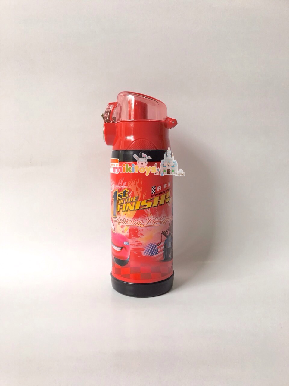 กระติกน้ำเก็บความเย็น รุ่นยกดื่ม คาร์ แมคควีน สีแดง DisneyRED Cars McQueen (1st to the finish) ระบบตัวล็อค2ชั้น