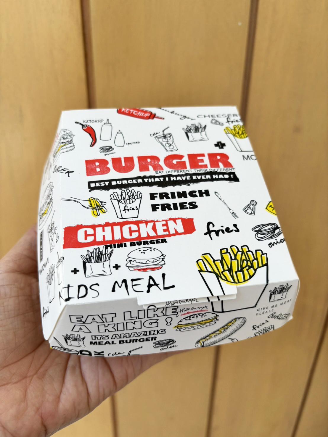 กล่องใส่แฮมเบอร์เกอร์ ขนาดมาตรฐาน แพ็ค 50 ชิ้น