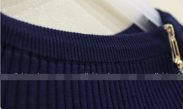 Pre Order - เสื้อกันหนาวแฟชั่น มินิเดรส ใส่เปิดไหล่เซ็กซี่ก็ได้ ติดซิบตรงไหล่หน้าสองข้าง : สีดำ / สีน้ำเงิน / สีแดง