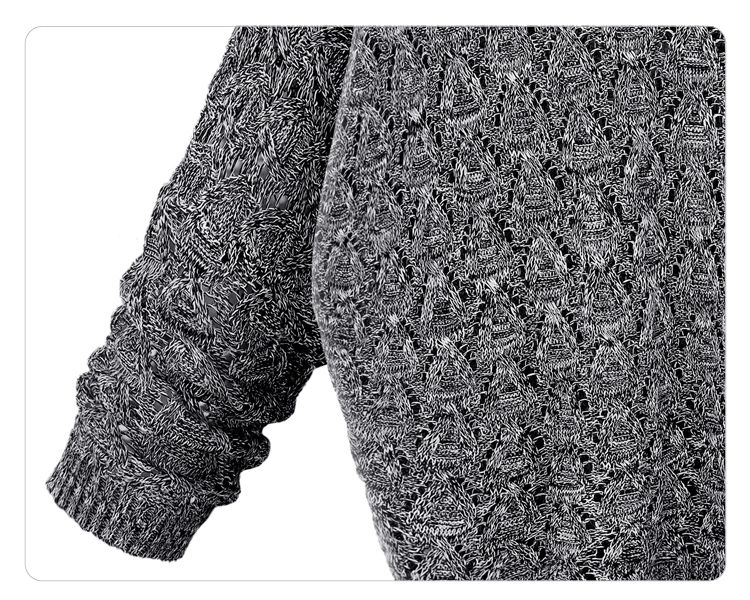 PreOrderคนอ้วน - เสื้อกันหนาวแฟชั่น ไซส์ใหญ่ คนอ้วน เสื้อกันหนาวไหมพรมคอวี ถักลาย สีเทาเข้ม