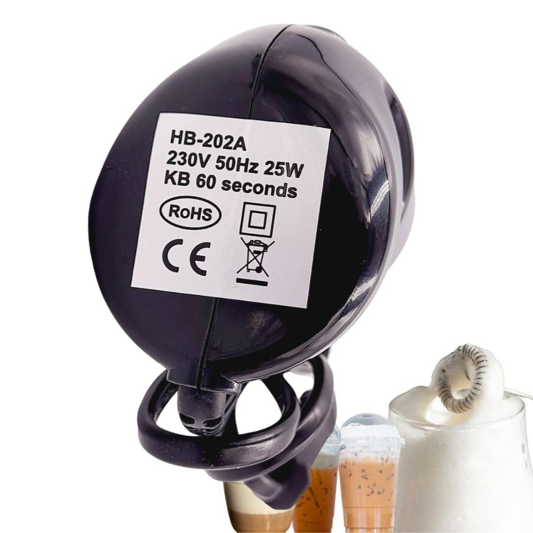 เครื่องตีฟองนม ปั่นฟองนมไฟฟ้า ตีไข่ผสมไฟฟ้า สีดำ 25W ตัวล็อคก้านตีฟองนมทองเหลือง รหัส 2630