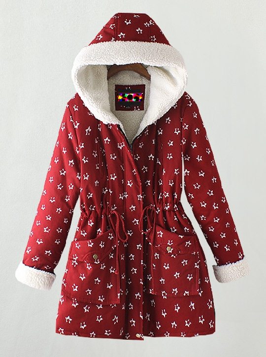 PreOrderคนอ้วน - เสื้อกันหนาว ผ้าฝ้ายพิมพ์ลายด้านนอก ข้างในบุหนังสัตว์ มี Hood สี : เขียว / แดง / น้ำเงิน