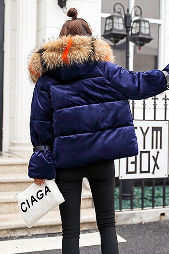 Pre-LD01 - Preเสื้อกันหนาว - ผ้าฝ้ายกำมะหยี่ บุนุ่น เฟอร์ถอดได้ สี : ชมพู / ดำ / คาราเมล / ครีมเบจ / เทาเข้ม / น้ำเงินเข้ม