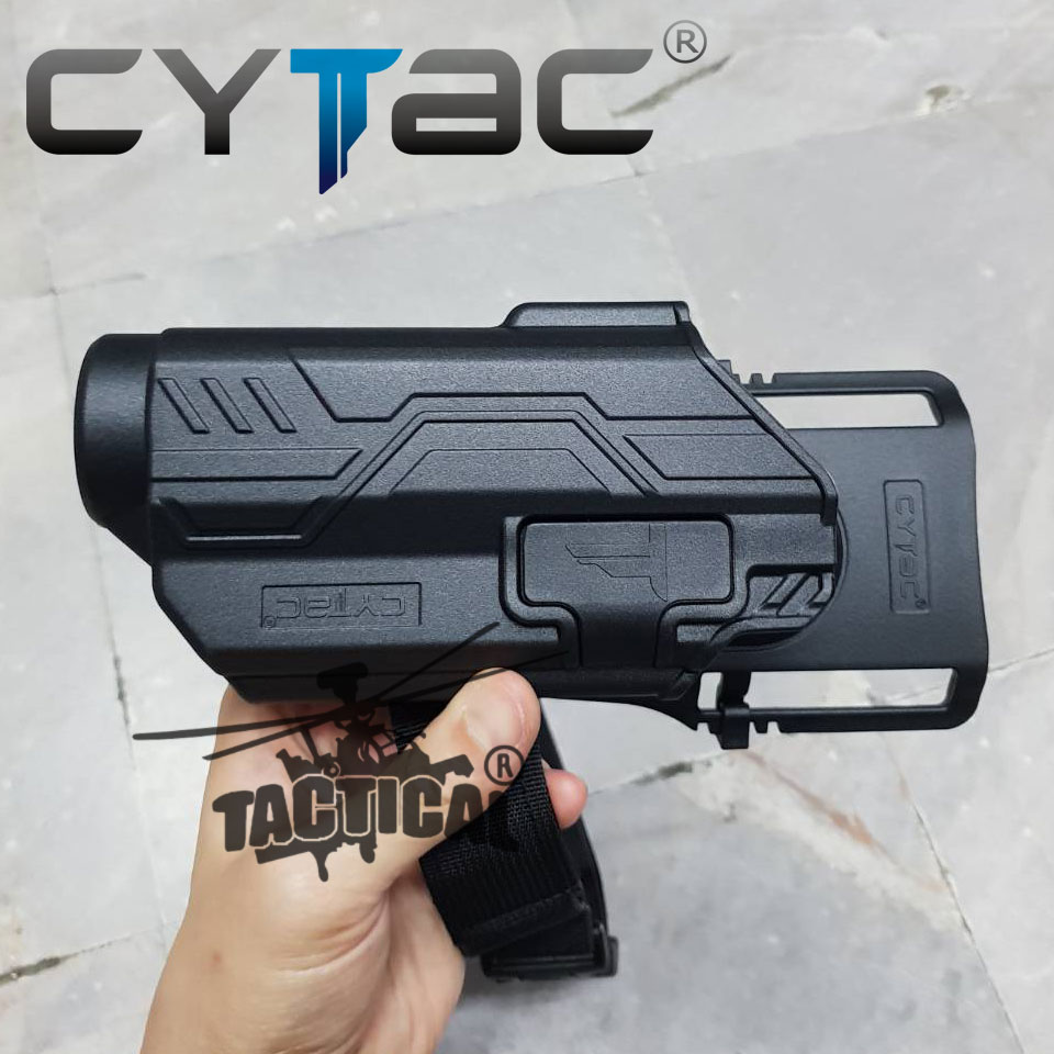 (งานแท้) ซองปืน G17/G19 ติดไฟฉาย + เพลทลดต่ำ + รัดขา ยี่ห้อ Cytac