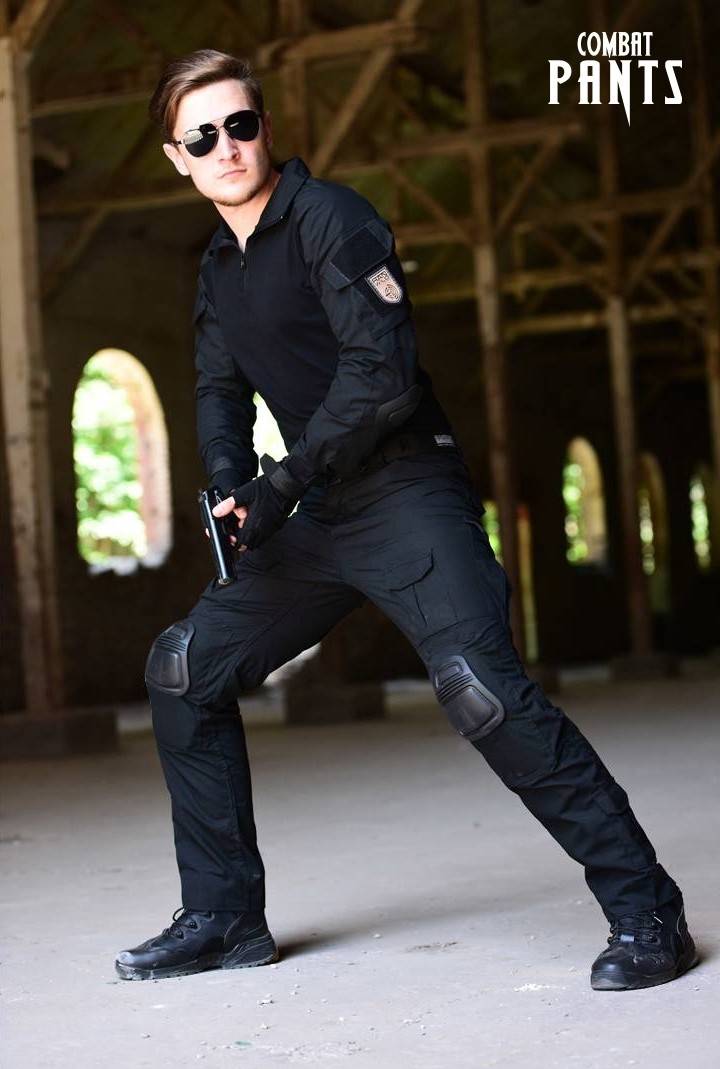 กางเกงสนับเข่า Combat Pants ดำ