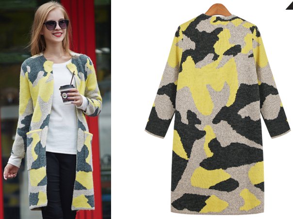 PreOrderคนอ้วน - เสื้อไหมพรมกันหนาวแฟชั่น ไซส์ใหญ่ คนอ้วน ผ้าฝ้ายไหมพรมขนสัตว์ ไม่หนา สีเหลือง