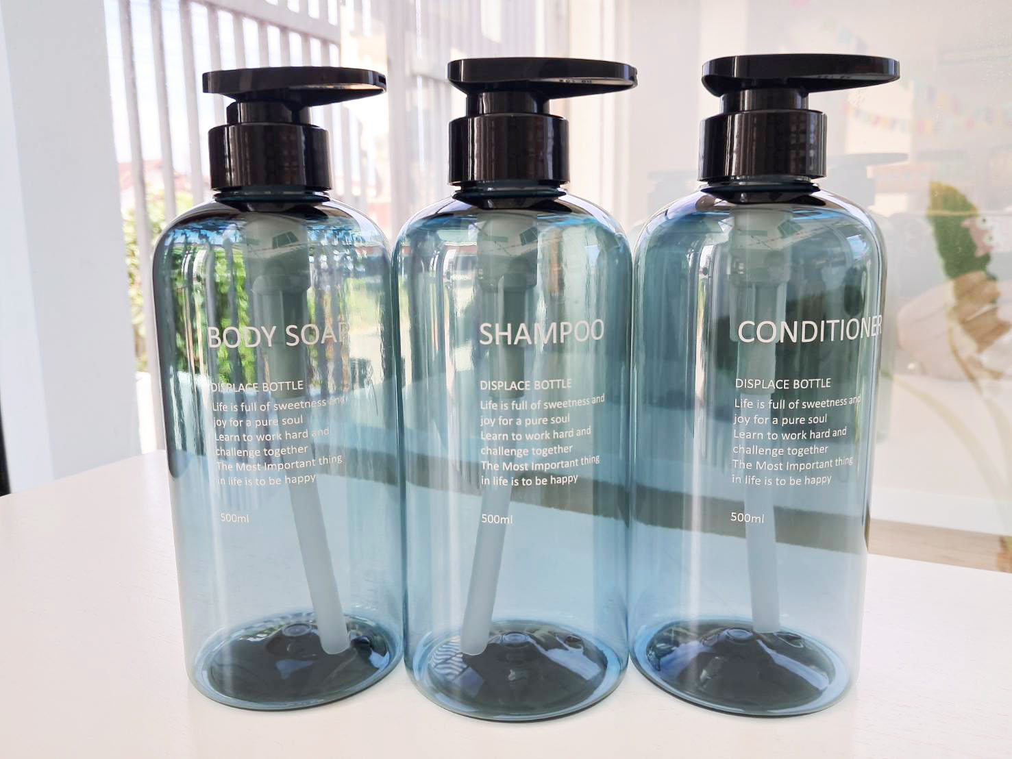 ชุดขวด Refill หัวปั๊มสำหรับใช้ในห้องน้ำ (ชุด 3 ขวด) ขนาด 300/500 ml.