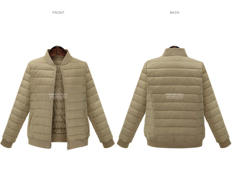 PreOrderคนอ้วน - เสื้อกันหนาวแฟชั่น ไซส์ใหญ่ คนอ้วน แจ๊คเก็ตบุนวม สี : กากี / ดำ