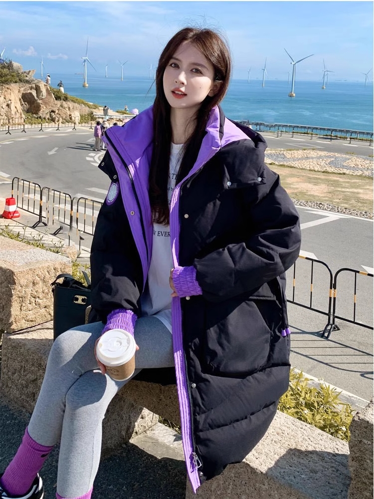 2324-0007 เสื้อกันหนาวขนเป็ดขาว มีHoodนะคะ