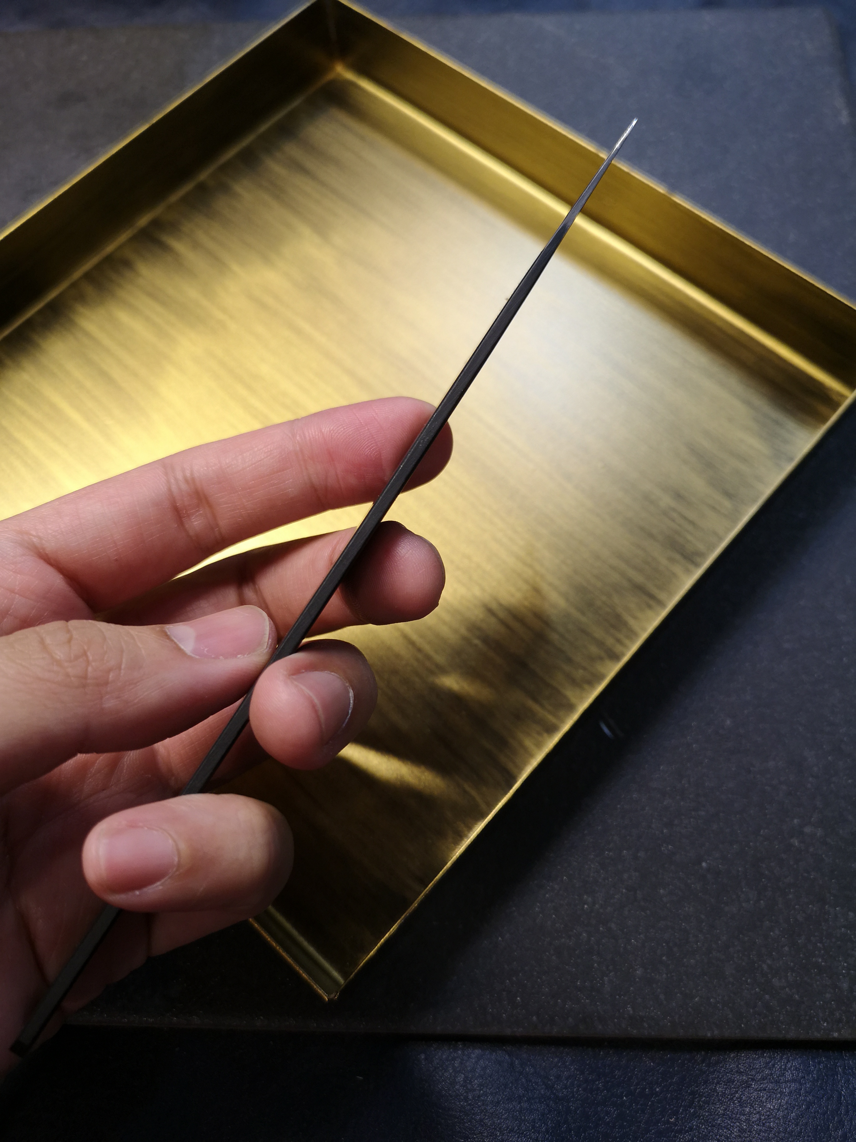 มีดตรง ด้ามเคลือบดำ molybdenum vanadium steel