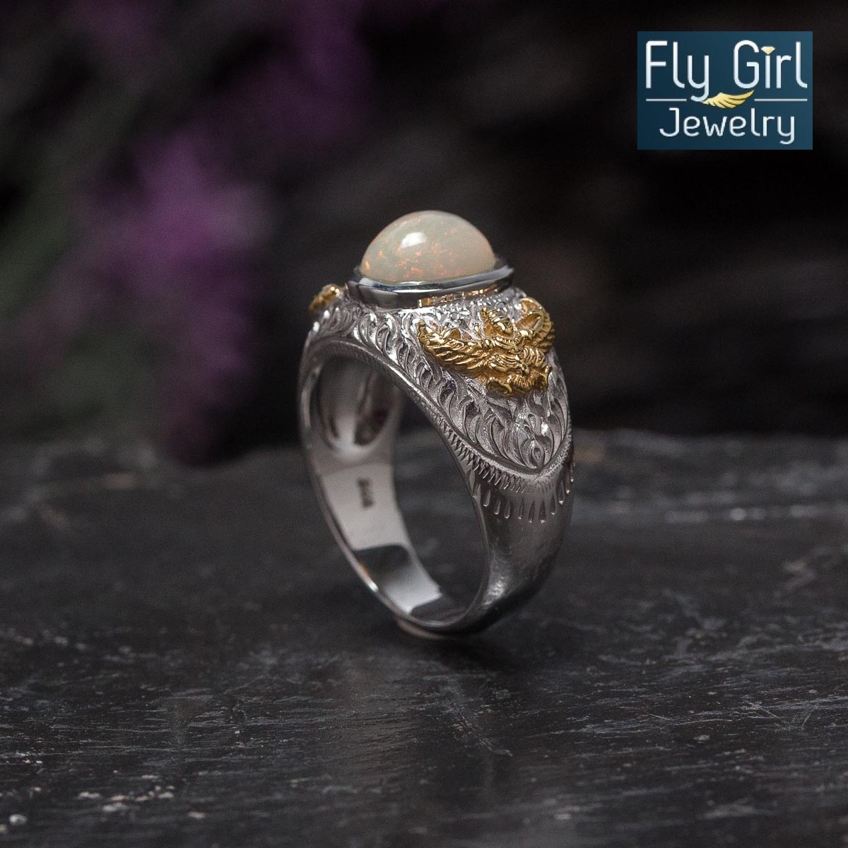 แหวนครุฑ เงินแท้พลอยโอปอลแท้ ใส่เสริมดวงผู้ที่เกิดราศีตุลย์ บารมีองค์ครุฑ สู่ความเจริญรุ่งเรืองของชีวิต ล้างอาถรรพ์และคุณไสย์ทั้งปวง unisex ใส่ได้ทั้งหญิงและชาย