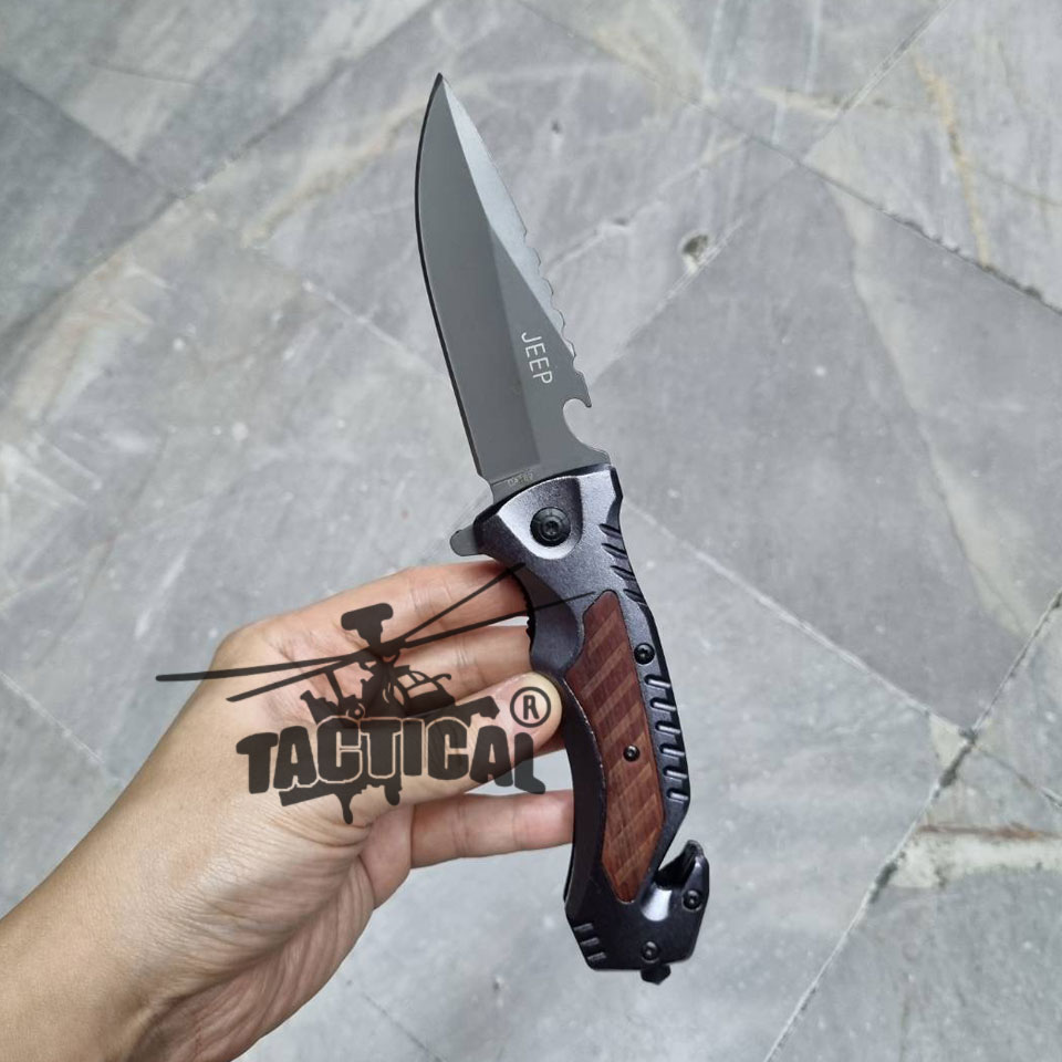 มีดพับ JEEP ลายไม้