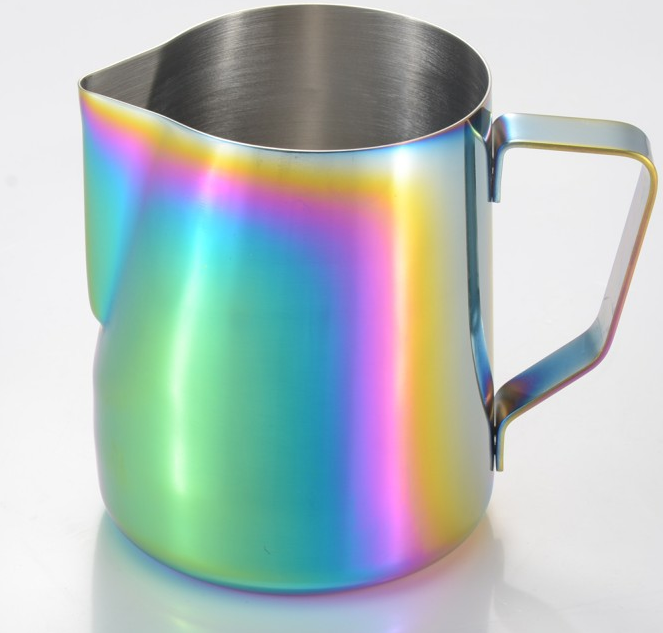 เหยือกตีฟองนมสแตนเลส ขนาด 600 ซีซี สีรุ้ง รหัส รหัส 1232