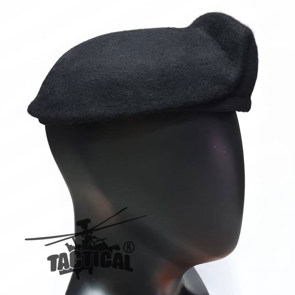 หมวกเบเร่ต์จัดทรง ขอบผ้า BBT สีดำ อย่างดี