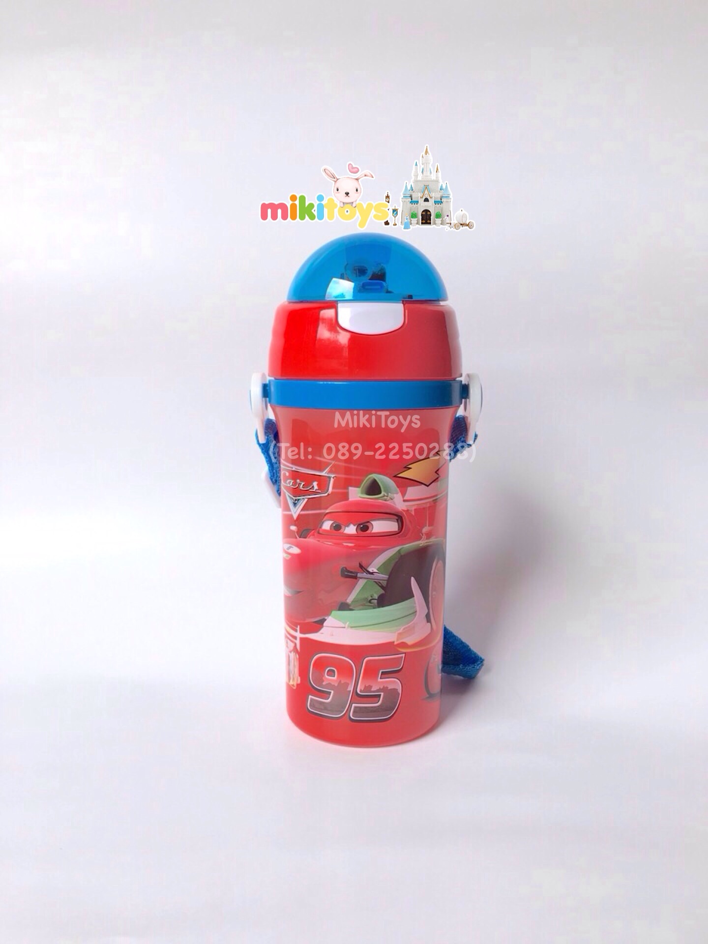 กระติกน้ำ คาร์ แมคควีน CarsMcQueen95 สีแดง/ฟ้า เท่ฝุดๆ**BPA Free ปลอดภัยต่อเด็ก