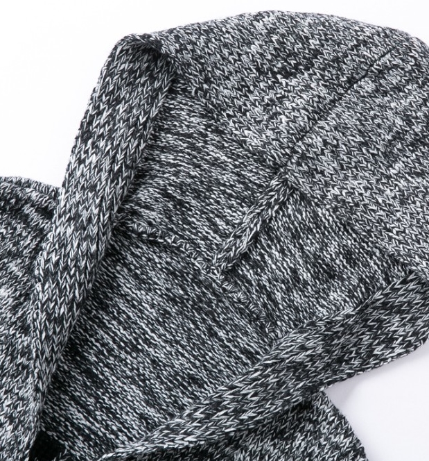 CO-010 ไหมพรม แบบยาว มีHood มีไซส์เดียวนะคะ สีเทาเข้ม