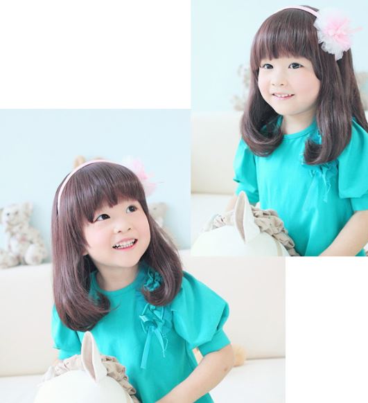 วิกผมเด็ก วิกผมยาวสำหรับเด็ก มี2 สีให้เลือก ดำและน้ำตาลเข้ม