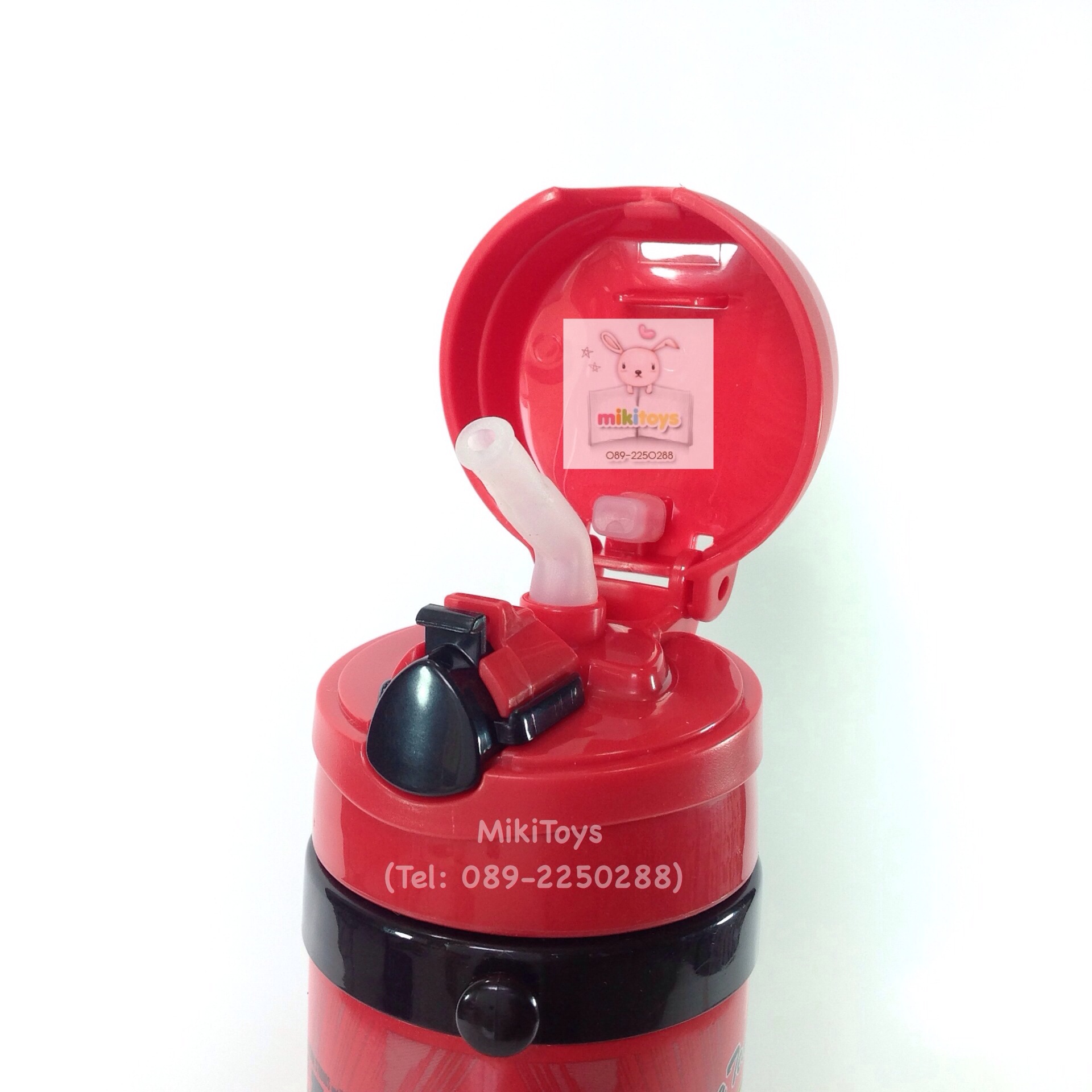 กระติกน้ำ Cars McQueen สีแดงดำ เก็บอุณหภูมิได้ ร้อน-เย็น Disney สีสดลายสกรีนชัดเจนค่ะ