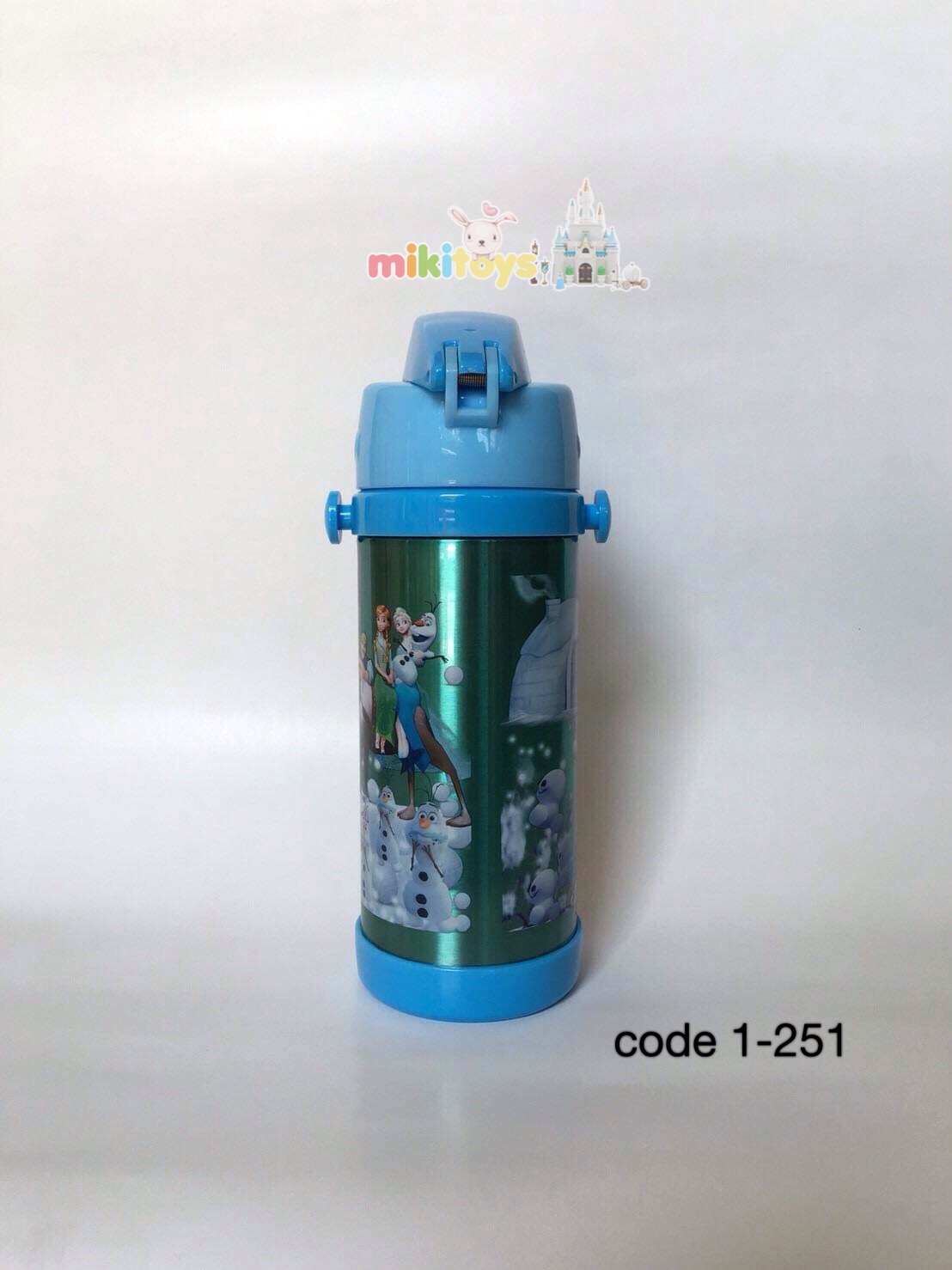 กระติกน้ำเก็บอุณหภูมิ new Frozen fever โฟรเซน ฟีเวอร์ ใหม่ สีฟ้า ขนาด350ml.