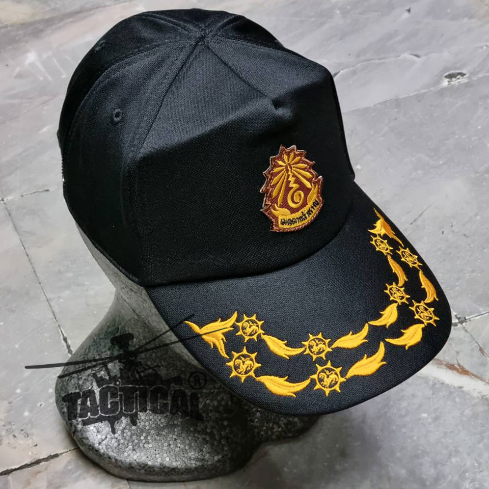 หมวกแก๊ป ซิปหลัง อปพร. ดำ เมตตากล้าหาญ 1 ช่อ / 2 ช่อ