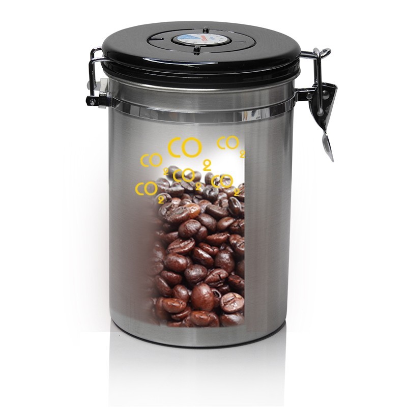 โถเก็บเมล็ดกาแฟ สูญกาศ กันความชื้น 700 กรัม รหัส 1610-576