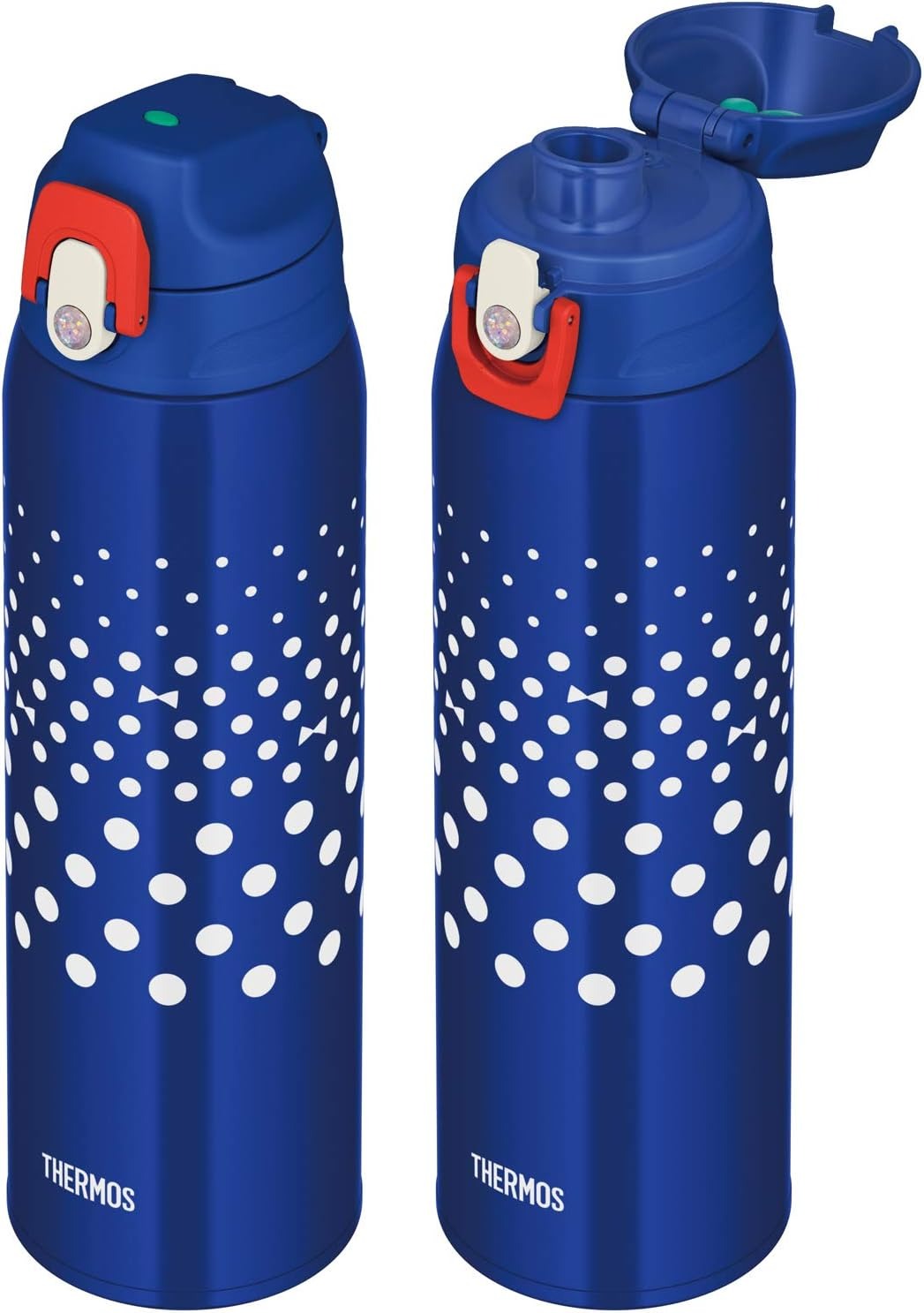 THERMOS FJJ-1000WF NVD Vacuum Insulated 2-Way Bottle 1.0L – สี Navy Dot (น้ำเงินจุดขาว) เทอร์มอสกระติกน้ำกีฬาฉนวนสุญญากาศ เก็บอุณหภูมิได้ทั้งร้อนและเย็น ขนาด 1ลิตร