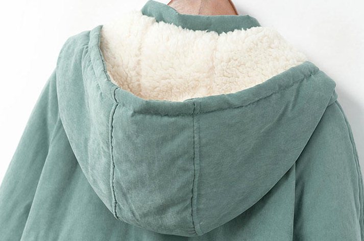 PreOrderคนอ้วน - เสื้อกันหนาวแฟชั่น ไซส์ใหญ่ ผ้าฝ้ายโพลิเอสเตอร์ ข้างในหนังสัตว์ มี Hood สี : เขียว / ดำ