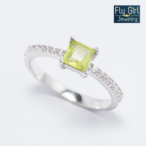 แหวนเงินแท้ พลอยเพอริดอทแท้(ราศีสิงห์)