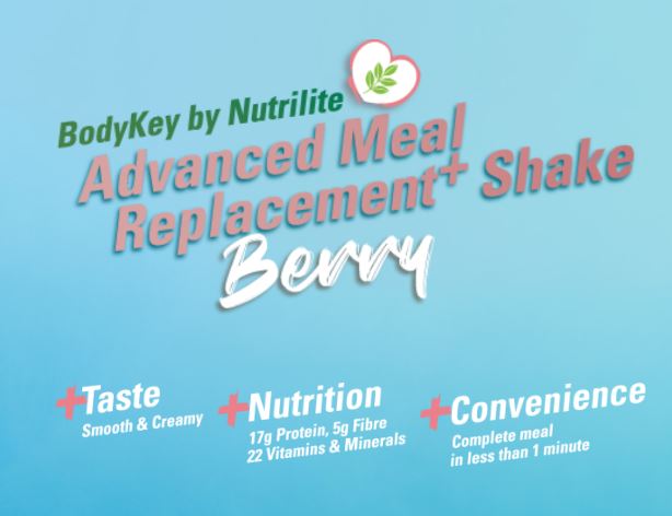 BodyKey by Nutrilite Meal Replacement Shake (Berry) บอดี้คีย์ รสเบอร์รี่ อาหารเสริมลดน้ำหนัก ด้วยวิธีทดแทนมื้ออาหาร