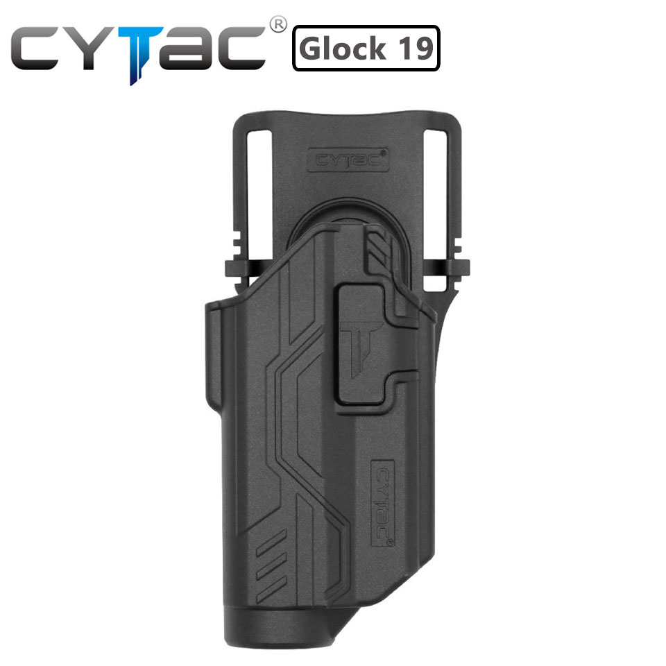 (งานแท้) ซองปืน G17/G19 ติดไฟฉาย + เพลทลดต่ำ + รัดขา ยี่ห้อ Cytac