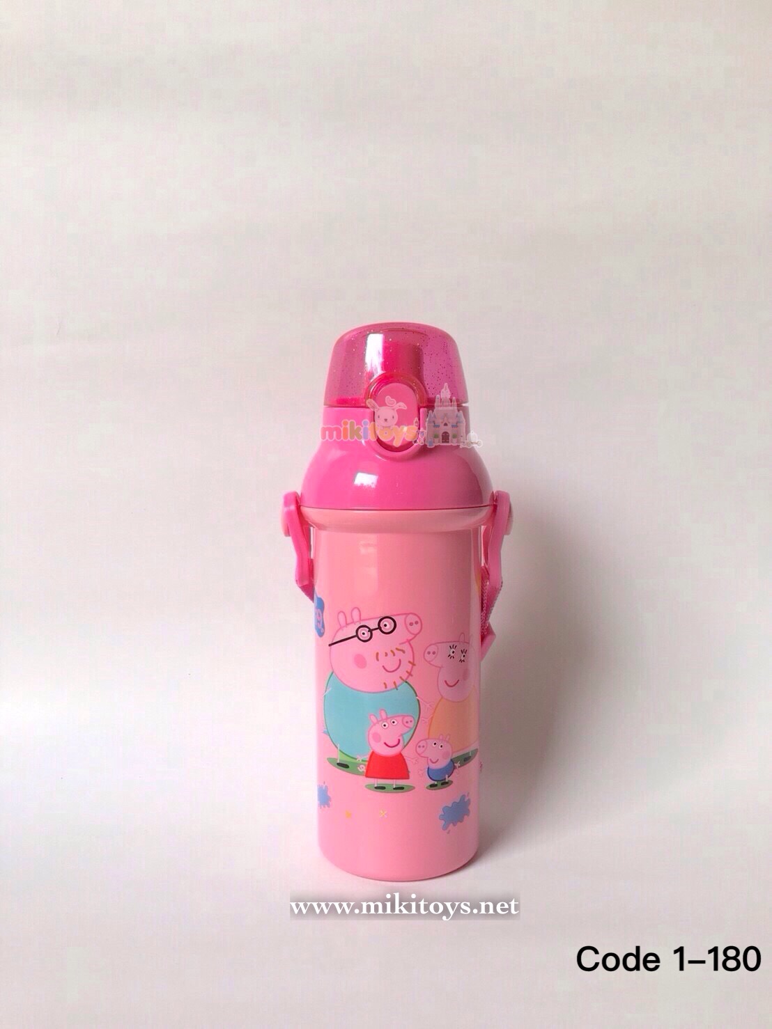 กระติกน้ำเด็ก NEW! เพ้พป้าพิค🐽 Peppa Pig สีชมพู ลายใหม่! รุ่นยกดื่ม