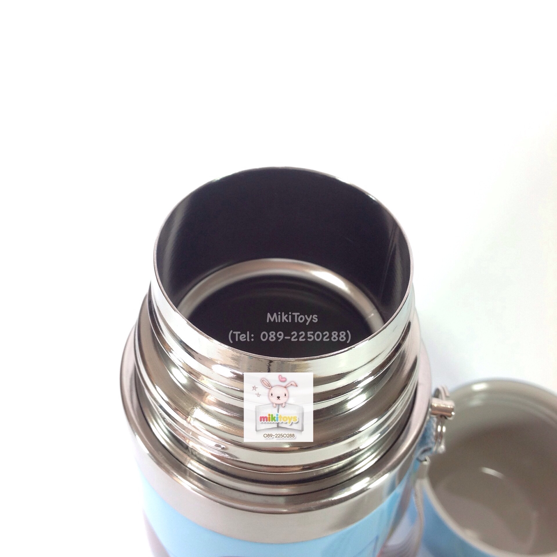 กระติกน้ำสำหรับเด็ก มิกกี้เมาส์ สีฟ้า Mickey Mouse เก็บอุณหภูมิร้อน-เย็น แบบกดปุ่มยกเท ฝาเป็นแก้วค่ะ ^^