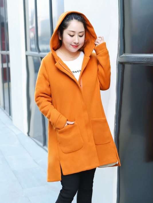 PreOrderคนอ้วน - เสื้อกันหนาว ผ้าฝ้ายโพลิเอสเตอร์ บุหนังสัตว์ สี : ไวน์แดง / ดำ / เหลือง / ม่วง