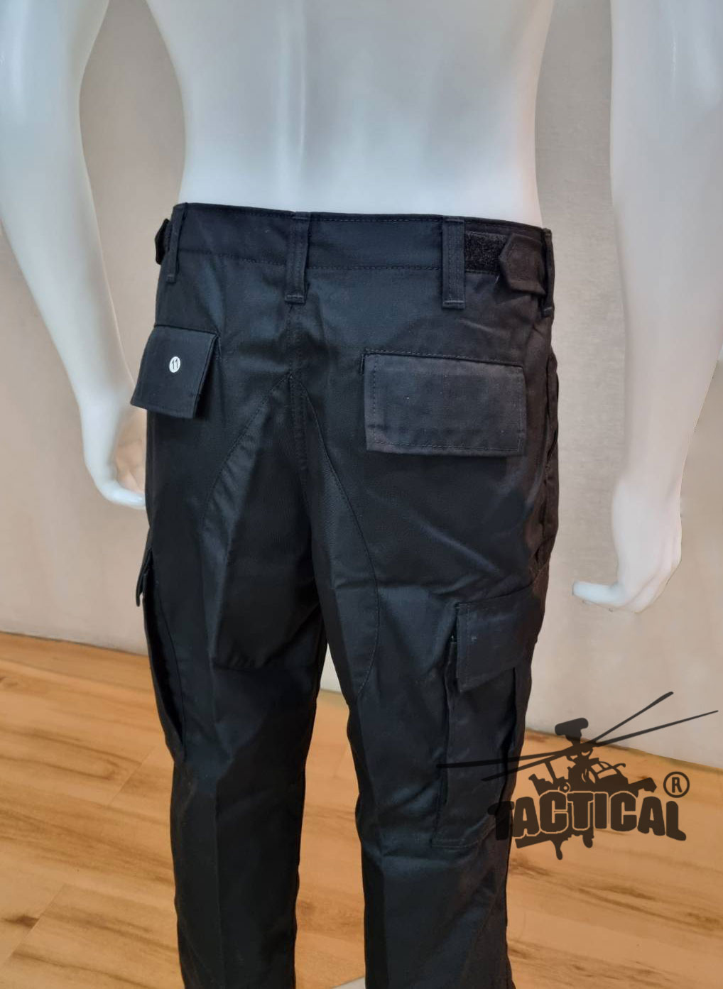 กางเกงเดี่ยวรุ่น 11 ดำ ผ้าหนานุ่ม (มีตีนตุ๊กแกปลายขา)