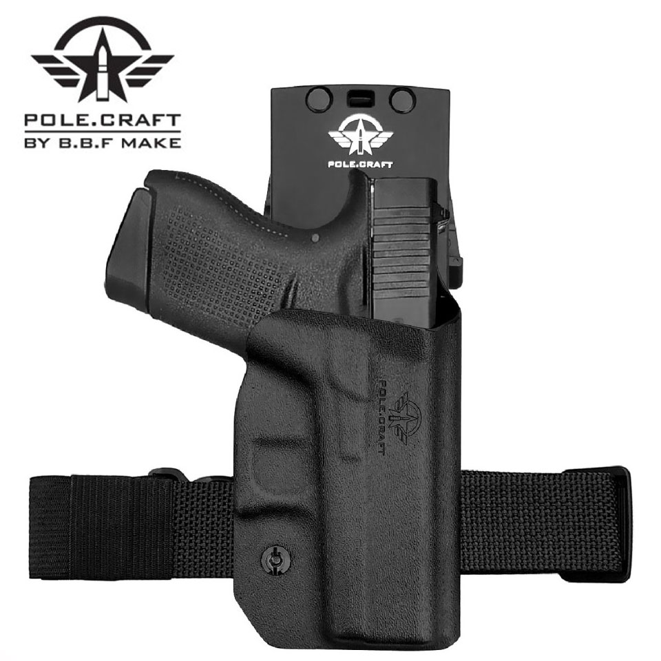 ซองปืนพกนอก + เพลทต่ำ รัดขา B.B.F Make Kydex Holster