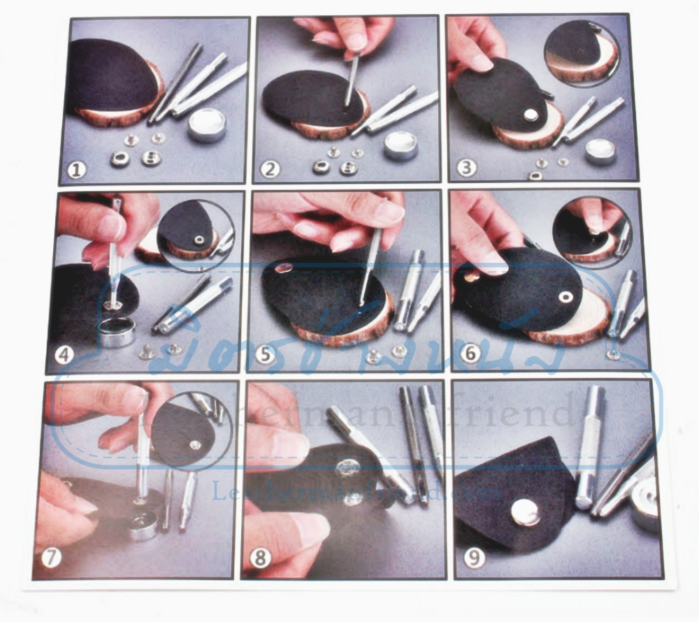 ชุดกระดุม 4 สี สำหรับผู้เริ่มต้น ขนาด 10 มิล พร้อมตัวตอก พร้อมกล่องใส่