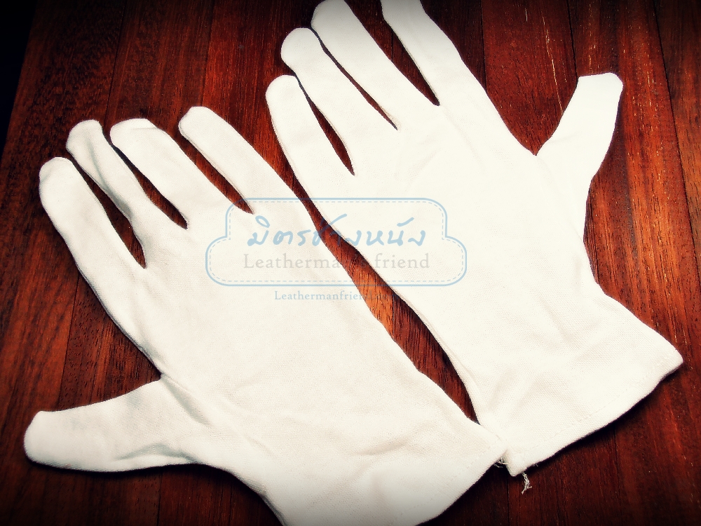 ถุงมือขาวcotton ใช้ทำงานหนัง หนังจะสะอาด กันเปื้อน ซักได้