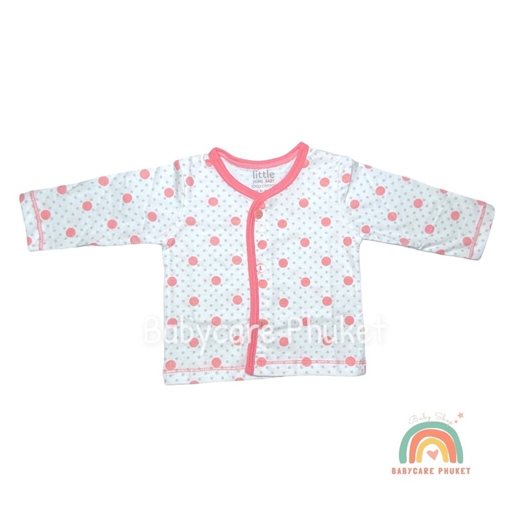 เสื้อแขนยาวเด็กแรกเกิด ผ้าคัตตอล 100 เนื้อนิ่ม